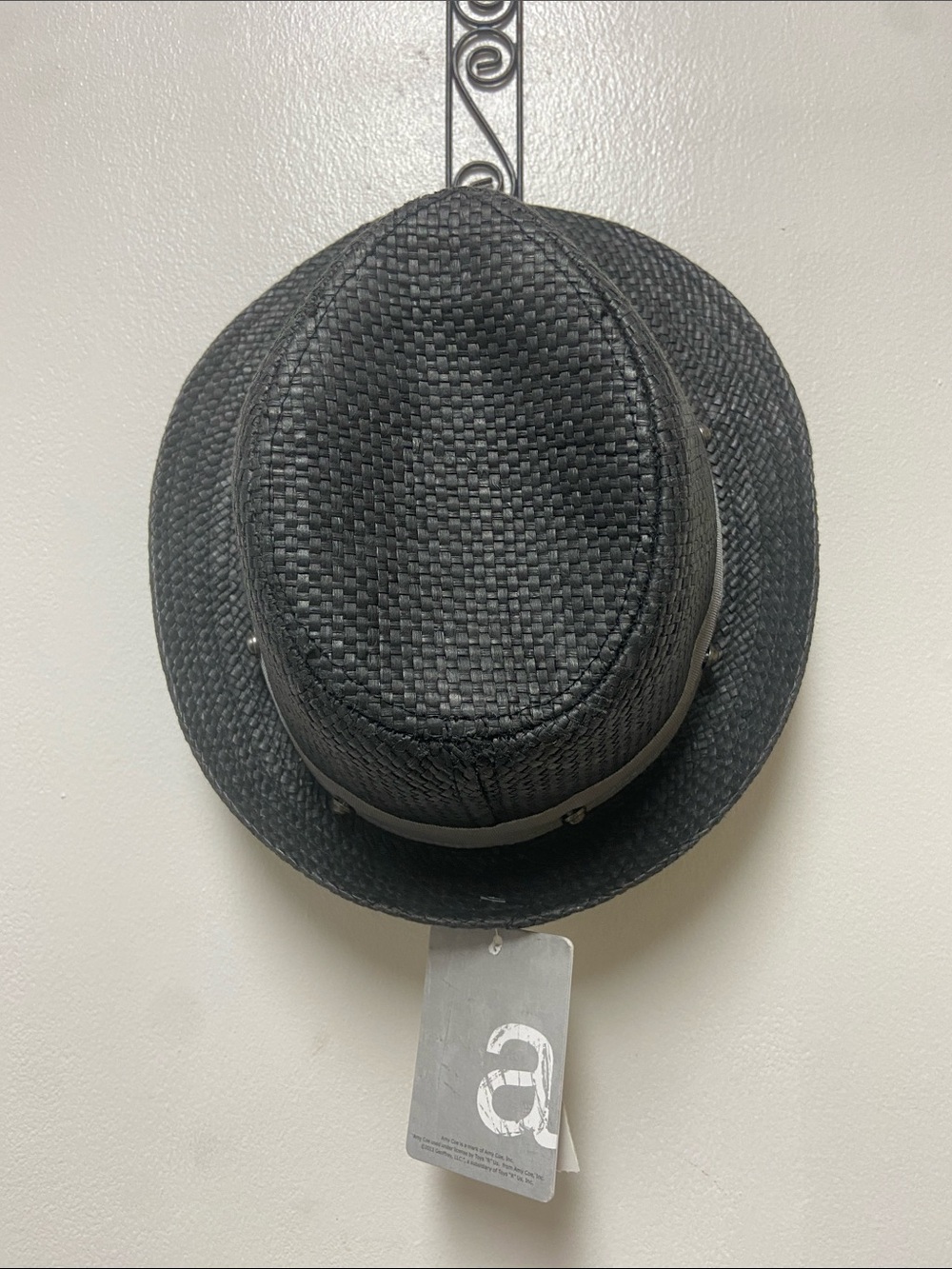 Amy Coe Black Woven Straw Kids Fedora Hat